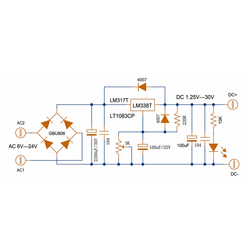 LM338T Linear Adjustable Volta - огляд і ціна Linear Lab Power Supply Adjustable