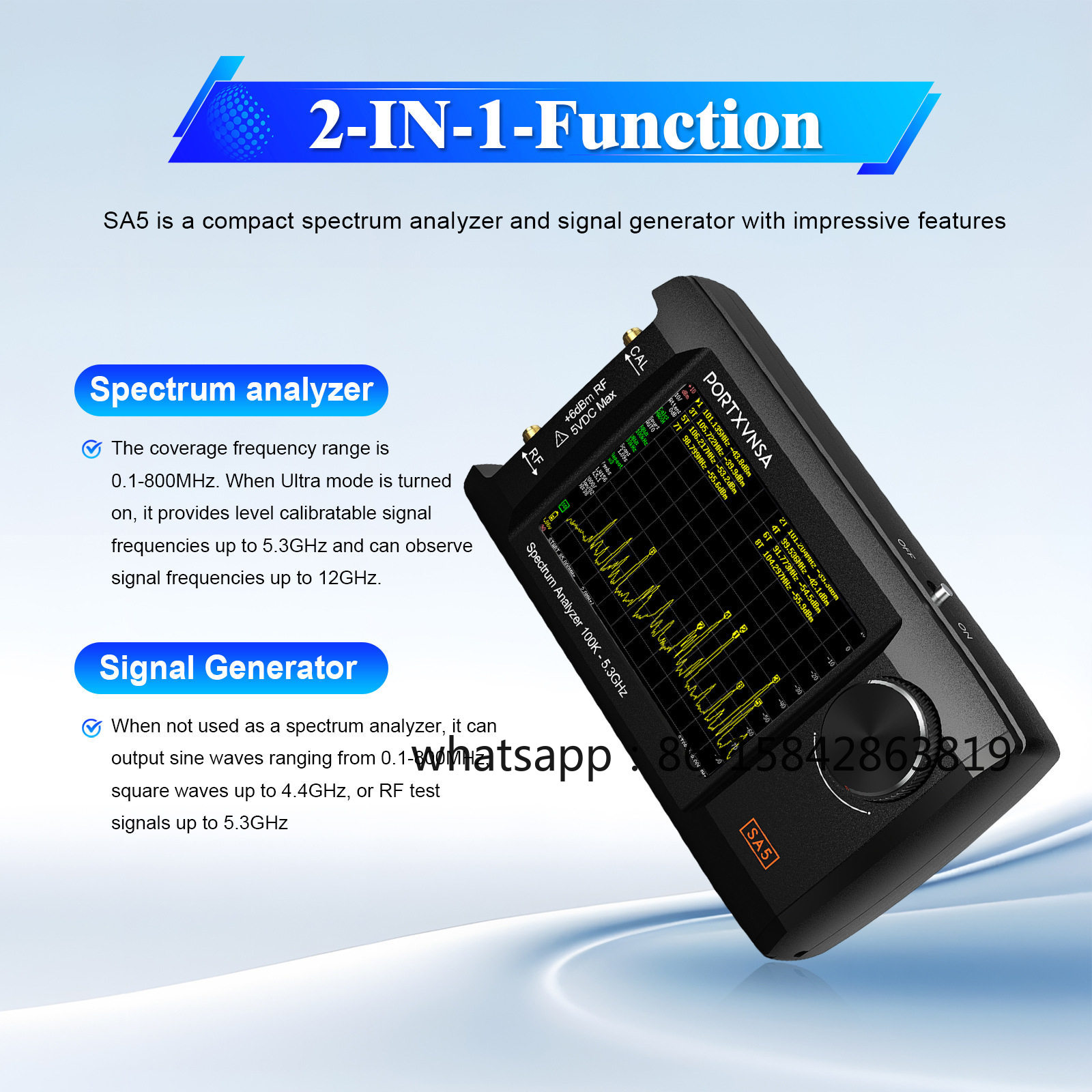 SA5 Portable Spectrum Analyzer - огляд і ціна Signal Generator Spectrum Analyzer