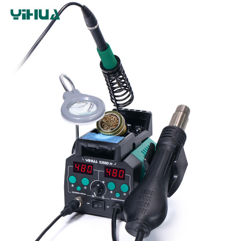 YIHUA 938BD-III 775W 2 in 1 T1 - огляд і ціна Hot Air Rework Station T12