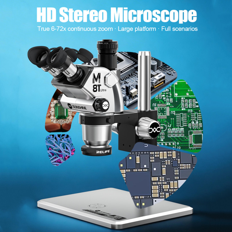 SUNSHINE M8T Ultra Trinocular  - огляд і ціна Stereo Trinocular Microscope Pcb