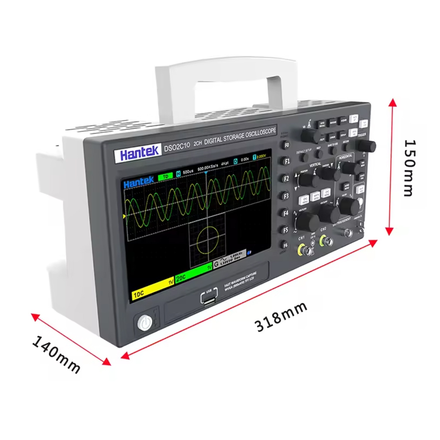 DSO2C10 DSO2C15 DSO2C10 2 Chan - огляд і ціна Digital Storage Oscilloscope 100Mhz