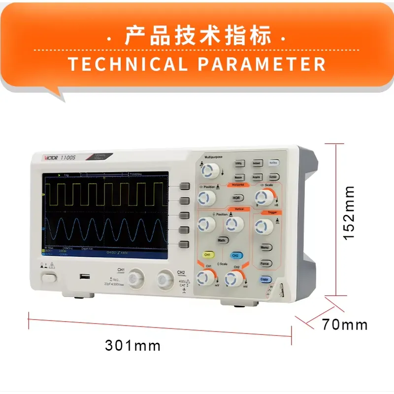 VICTOR 1100S 100 MHz Bandwidth - огляд і ціна Digital Storage Oscilloscope 100Mhz