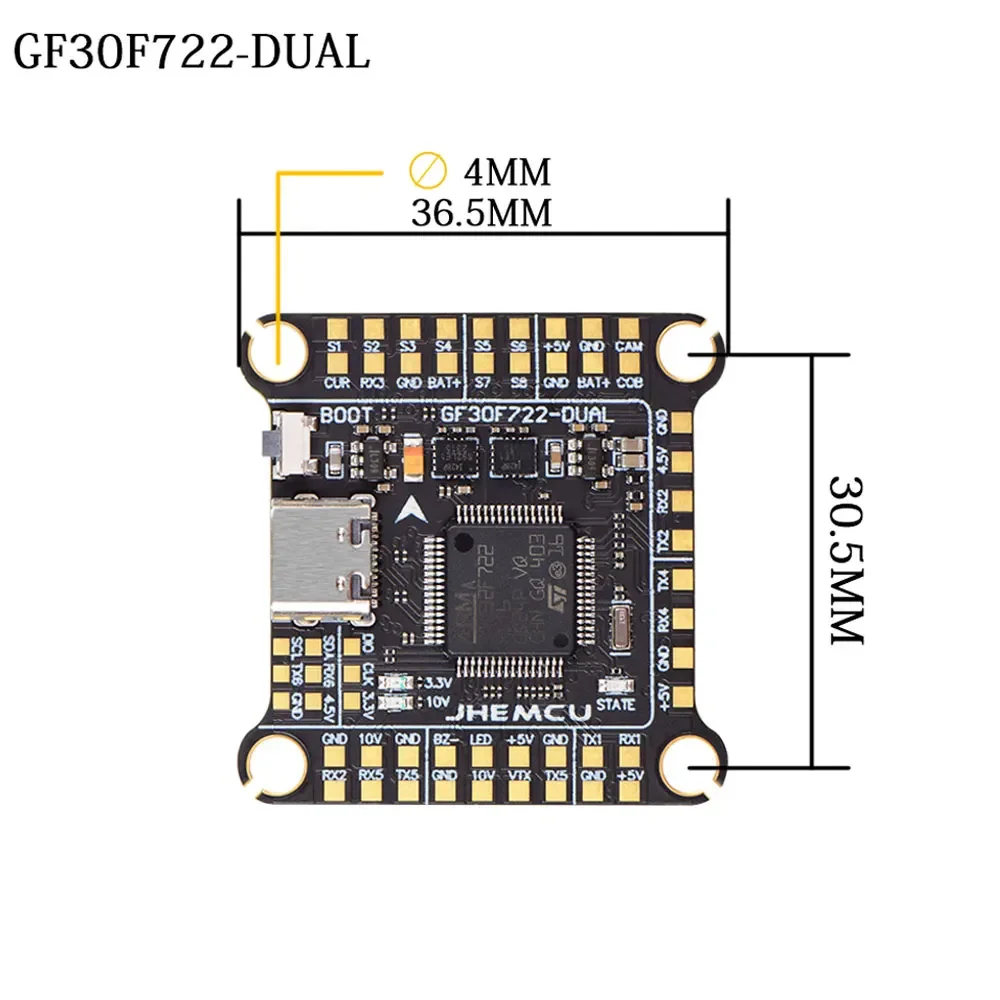 UniFlyJHEMCU F7 Stack F722 Dua - огляд і ціна Fpv Flight Controller F7 Stack 60A