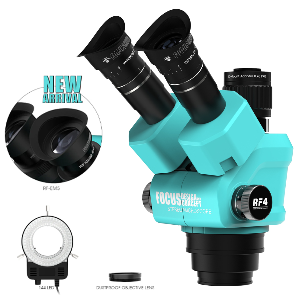 RF4 Trinocular Microscope RF-6 - огляд і ціна Stereo Trinocular Microscope Pcb