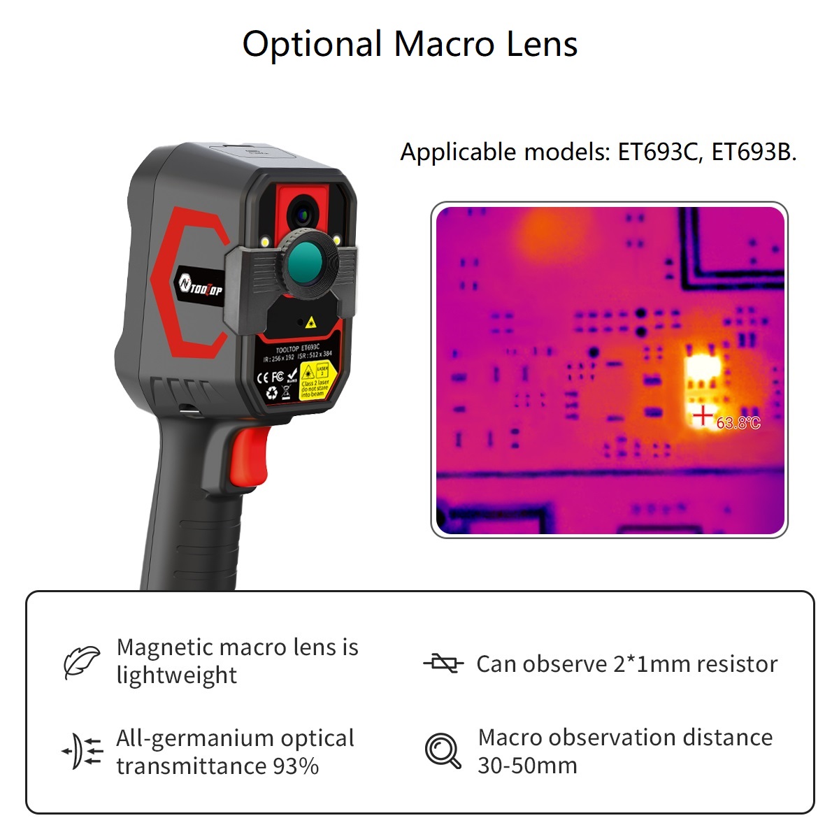 TOOLTOP ET693C Super IR 512x38 - огляд і ціна Thermal Imaging Camera Pcb Repair