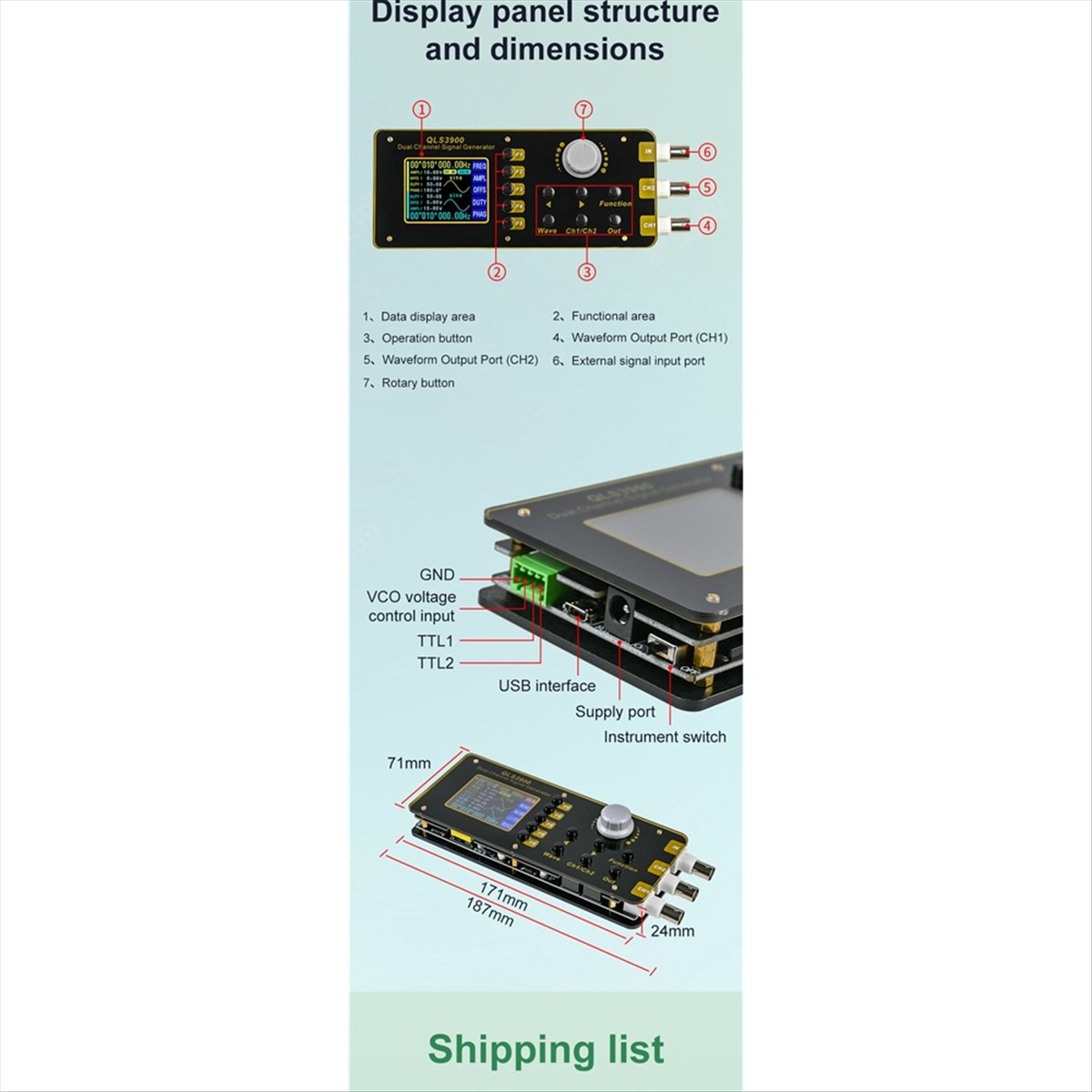 OKgood 2.4 Inch TFT DDS Functi - огляд і ціна Function Arbitrary Waveform Generator